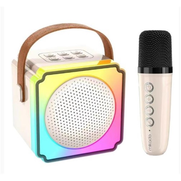 Mikado MD-61BT Krem USB+Bluetooth Destekli Wireless Karaoke Mikrofonlu 1200mAh Taşınabilir Speaker Mikado MD-61BT Krem USB+Bluetooth Destekli Wireless Karaoke Mikrofonlu 1200mAh Taşınabilir Speaker