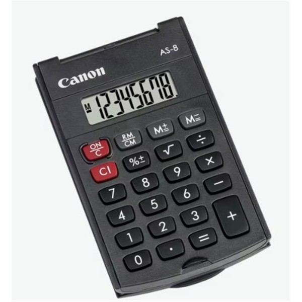 Canon AS-8 8 Hane Cep Tipi Kapaklı Hesap Makinesi Canon AS-8 8 Hane Cep Tipi Kapaklı Hesap Makinesi