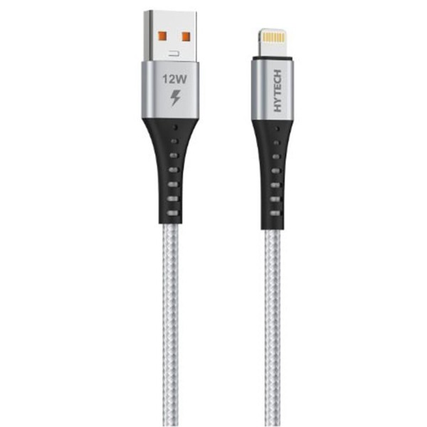 Hytech HY-X331 1m 2.4A Lightning Silver Gri Data + Şarj Kablosu Hytech HY-X331 1m 2.4A Lightning Silver Gri Data + Şarj Kablosu