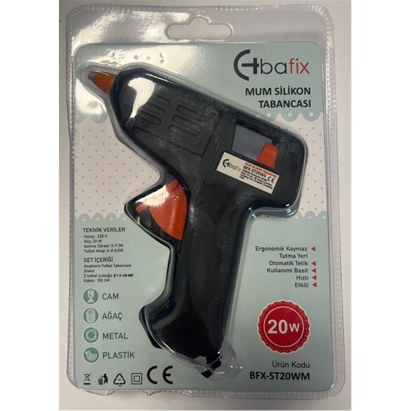 Bafix Mum Silikon Tabancası Siyah 20W Bafix Mum Silikon Tabancası Siyah 20W