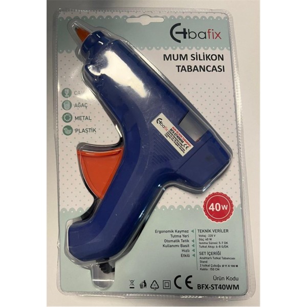 Bafix Mum Silikon Tabancası Mavi 40W Bafix Mum Silikon Tabancası Mavi 40W