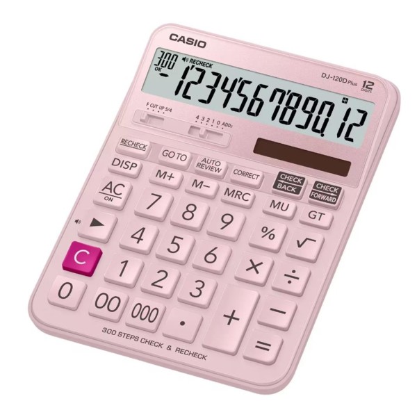 Casio DJ-120D Plus Pembe İşlem Kontrollü 12 Hane Masa Üstü Hesap Makinesi Casio DJ-120D Plus Pembe İşlem Kontrollü 12 Hane Masa Üstü Hesap Makinesi