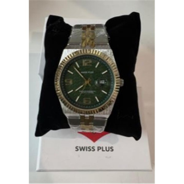 Swiss Plus Man Watch Premium Seri Model-3 ST3450AGS Green-Gold(Kol Saati)