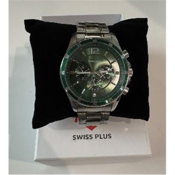 Swiss Plus Man Watch Basic Seri Model-2 ST3516AGS Green-Silver(Kol Saati) Swiss Plus Man Watch Basic Seri Model-2 ST3516AGS Green-Silver(Kol Saati)