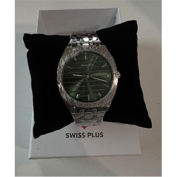 Swiss Plus Man Watch Basic Seri Model-5 ST2302AGP Green-Silver(Kol Saati) Swiss Plus Man Watch Basic Seri Model-5 ST2302AGP Green-Silver(Kol Saati)