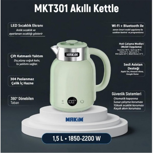 Makim MKT301 AKILLI YEŞİL KETTLE 