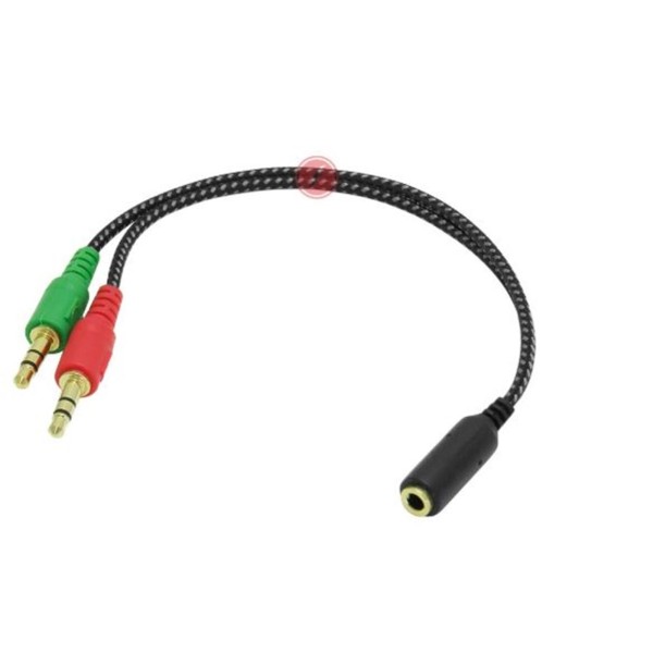 Frisby FA-6624AC 2x3.5mm Stereo Erkek - 4 Pin 3.5mm Stereo Dişi Y Kablo Frisby FA-6624AC 2x3.5mm Stereo Erkek - 4 Pin 3.5mm Stereo Dişi Y Kablo
