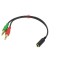 Frisby FA-6624AC 2x3.5mm Stereo Erkek - 4 Pin 3.5mm Stereo Dişi Y Kablo