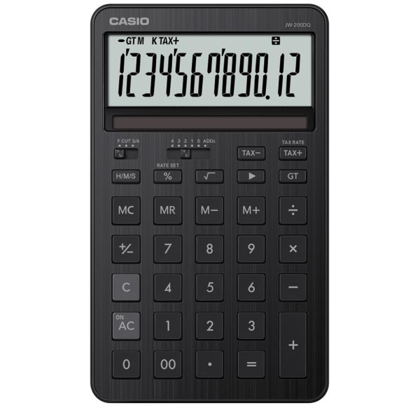 Casio JW-200DQ-BK 12 Hane Siyah Masa Üstü Hesap Makinesi