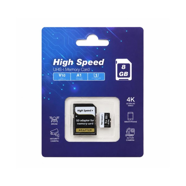 ELBA High Speed 8GB A1 V10 U1 Micro Hafıza Kartı Class10 ELBA High Speed 8GB A1 V10 U1 Micro Hafıza Kartı Class10