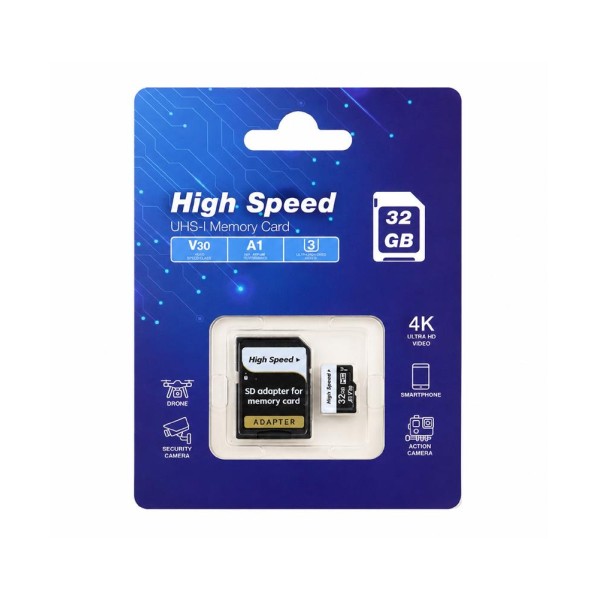 ELBA High Speed 32GB A1 V30 U3 Micro Hafıza Kartı Class10 ELBA High Speed 32GB A1 V30 U3 Micro Hafıza Kartı Class10