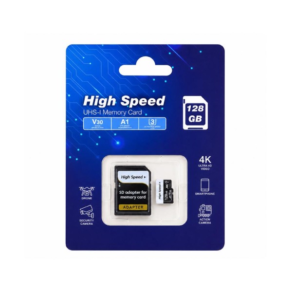 ELBA High Speed 128GB A1 V30 U3 Micro Hafıza Kartı Class10 ELBA High Speed 128GB A1 V30 U3 Micro Hafıza Kartı Class10