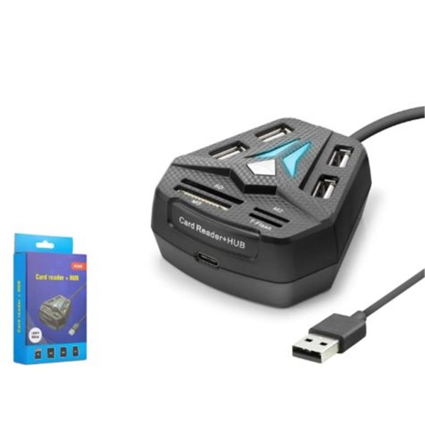 HADRON A068B USB Combo Hub Kart Okuyucu 8 Port 480 Mbps 60 cm Siyah HADRON A068B USB Combo Hub Kart Okuyucu 8 Port 480 Mbps 60 cm Siyah