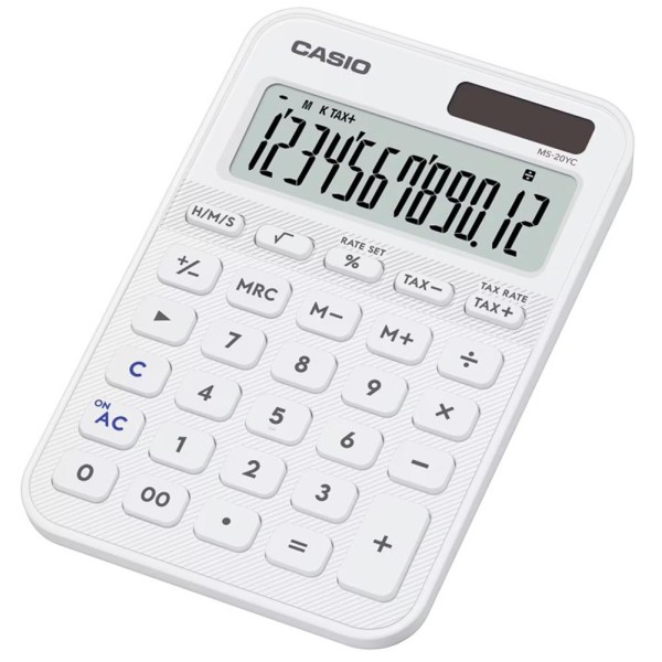 Casio MS-20YC-WE 12 Hane Beyaz Masa Üstü Hesap Makinesi