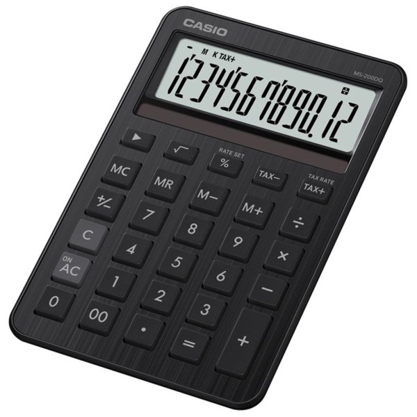 Casio MS-200DQ-BK 12 Hane Beyaz Masa Üstü Hesap Makinesi