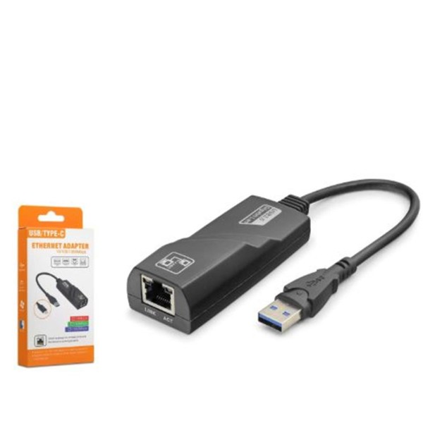 HADRON HDX7867 USB 3.0 Ethernet Adaptör Gigabit Siyah HADRON HDX7867 USB 3.0 Ethernet Adaptör Gigabit Siyah