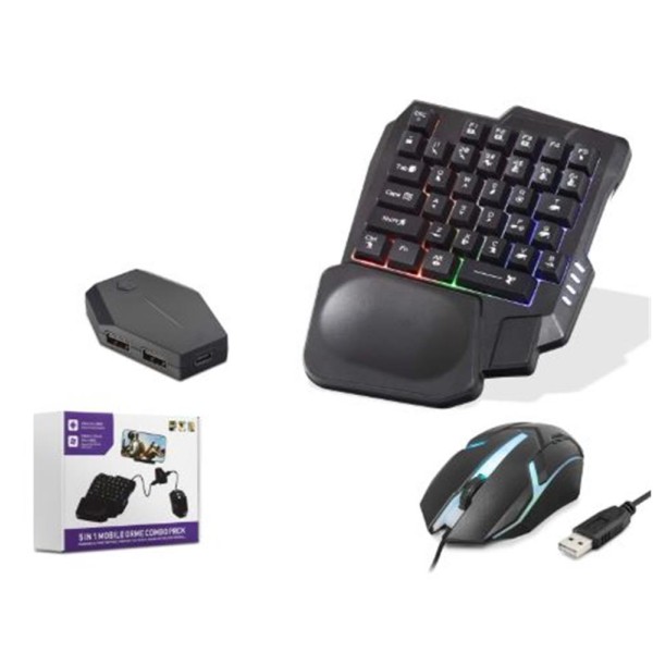 NODAR ND762 Mobil Oyun Klavye Mouse Dönüştürücü Seti RGB Siyah NODAR ND762 Mobil Oyun Klavye Mouse Dönüştürücü Seti RGB Siyah