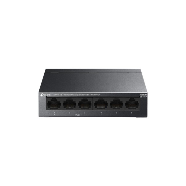 Tp-Link LS106P 6 Port 10-100 Mbps 4 Port Poe+ Masaüstü Switch