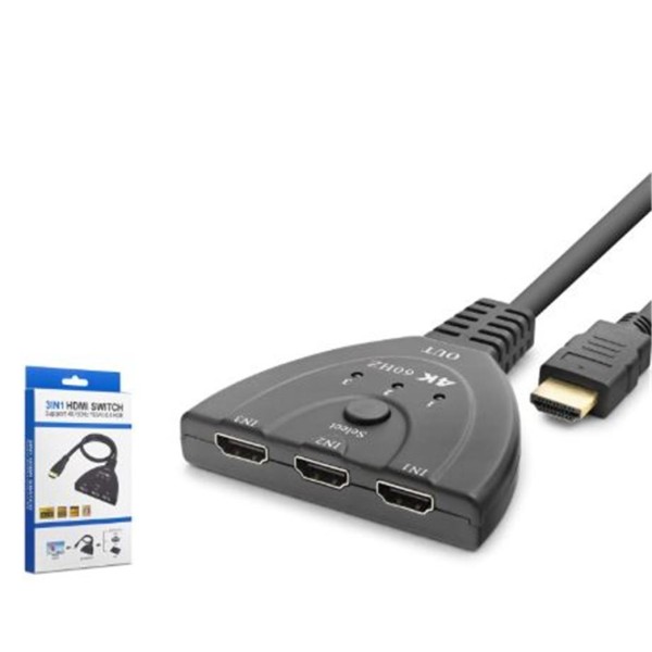 HADRON HDX7870 HDMI Switch 4K 60 Hz HDR 3 In 1 Out - Siyah HADRON HDX7870 HDMI Switch 4K 60 Hz HDR 3 In 1 Out - Siyah