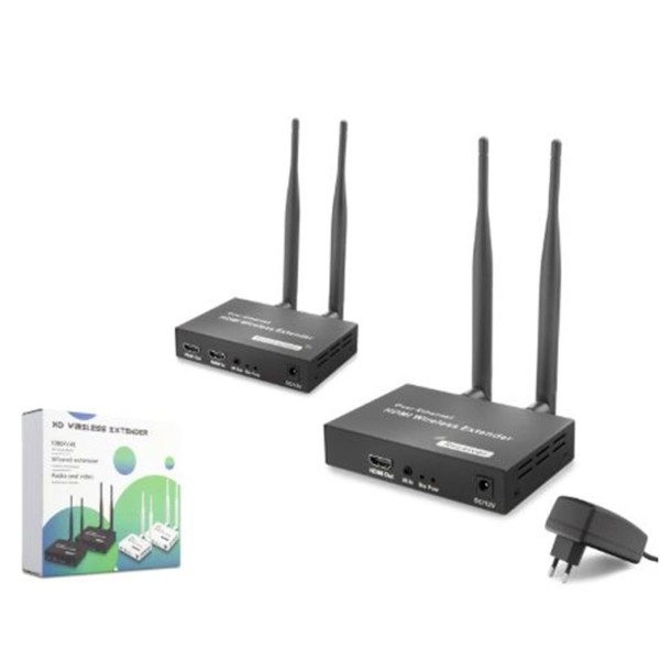 HADRON HDX1444 Kablosuz HDMI Görüntü Aktarım Seti Loop-Out IR 1080p 200 m Siyah HADRON HDX1444 Kablosuz HDMI Görüntü Aktarım Seti Loop-Out IR 1080p 200 m Siyah