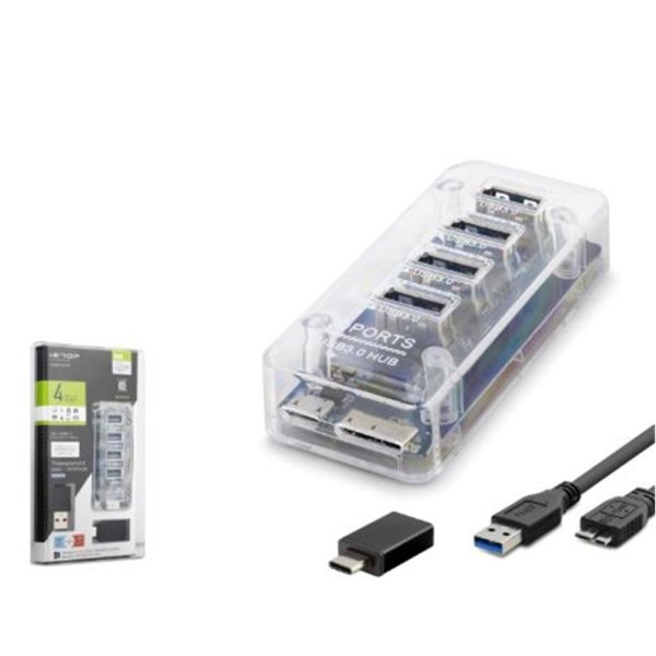 iETOP U336 USB Type-C 3.1 Gen1 Hub 4 Port 5 Gbps Şeffaf iETOP U336 USB Type-C 3.1 Gen1 Hub 4 Port 5 Gbps Şeffaf