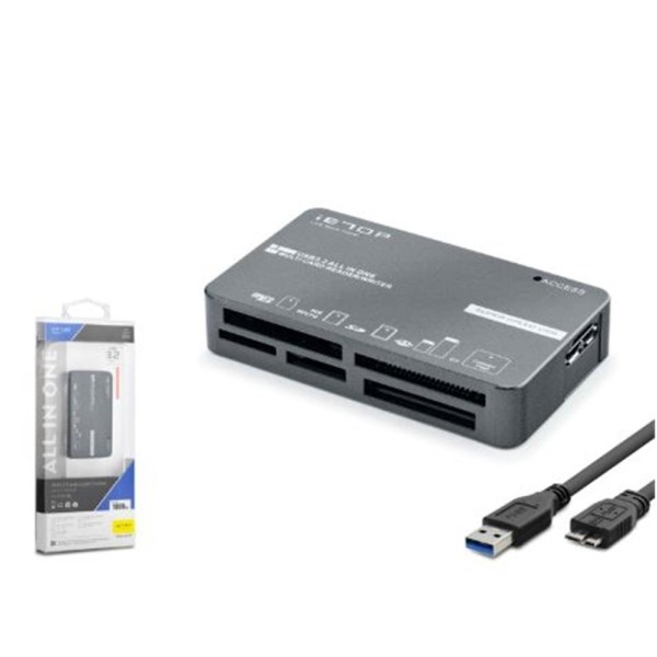 iETOP C308 USB 3.2 Gen1 All in One Kart Okuyucu CF SD MicroSD MS XD 5 Gbps Siyah iETOP C308 USB 3.2 Gen1 All in One Kart Okuyucu CF SD MicroSD MS XD 5 Gbps Siyah