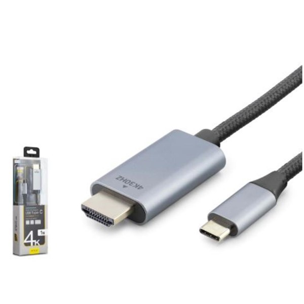 iETOP TH03A Type-C to HDMI Görüntü Kablosu 4K 30 Hz Örgülü 1 m Gri iETOP TH03A Type-C to HDMI Görüntü Kablosu 4K 30 Hz Örgülü 1 m Gri