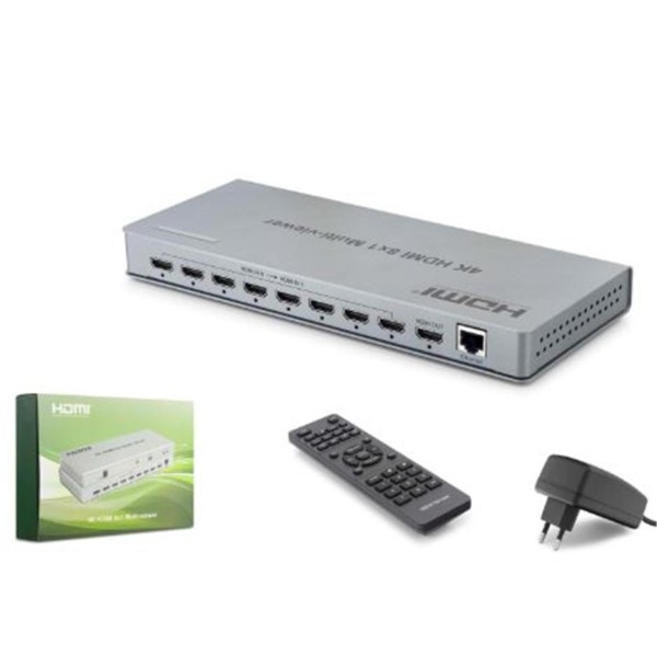HADRON HDX1438 HDMI Multi Viewer Network Kontrollü Kumandalı 4K 30 Hz 8 Giriş 1 Çıkış Gri HADRON HDX1438 HDMI Multi Viewer Network Kontrollü Kumandalı 4K 30 Hz 8 Giriş 1 Çıkış Gri