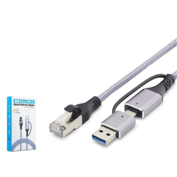 HADRON HDX7876 USB Type C 3.0 Ethernet Adaptör Gigabit Gri HADRON HDX7876 USB Type C 3.0 Ethernet Adaptör Gigabit Gri
