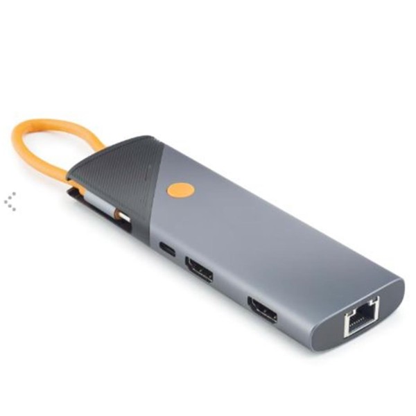 HADRON HDX7879 Type-C Combo Hub PD 100W HDMI 4K 60Hz Gigabit LAN Kart Okuyucu 9 Port 5 Gbps Gri HADRON HDX7879 Type-C Combo Hub PD 100W HDMI 4K 60Hz Gigabit LAN Kart Okuyucu 9 Port 5 Gbps Gri