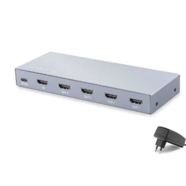 HADRON HDX1429 HDMI Splitter EDID 4K 60 Hz 1 Giriş 4 Çıkış Gri HADRON HDX1429 HDMI Splitter EDID 4K 60 Hz 1 Giriş 4 Çıkış Gri