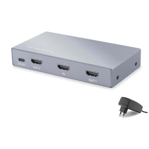 HADRON HDX1428 HDMI Splitter EDID 4K 60 Hz 1 Giriş 2 Çıkış Gri HADRON HDX1428 HDMI Splitter EDID 4K 60 Hz 1 Giriş 2 Çıkış Gri
