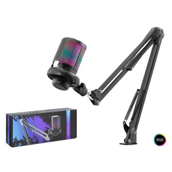 HADRON ME6S35B Gaming RGB Mikrofon Seti Boom Mikrofon Kolu Type-C 192kHz 24Bit Siyah HADRON ME6S35B Gaming RGB Mikrofon Seti Boom Mikrofon Kolu Type-C 192kHz 24Bit Siyah