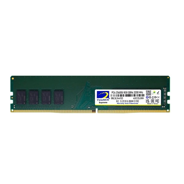 TwinMOS 8GB DDR4 3200MHz CL22 1.2V (MDD48GB3200D) Desktop Pc Ram TwinMOS 8GB DDR4 3200MHz CL22 1.2V (MDD48GB3200D) Desktop Pc Ram