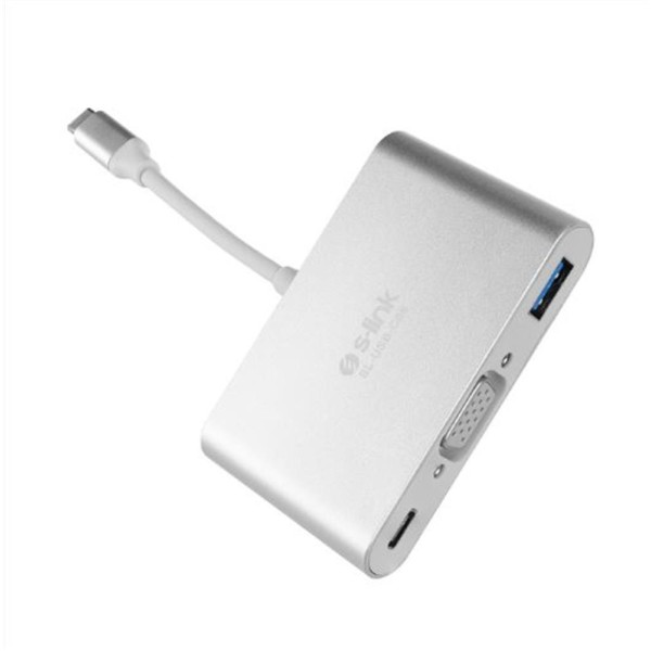 S-link SL-USB-C66 Type-C to VGA+usb3.0+pd Kablo S-link SL-USB-C66 Type-C to VGA+usb3.0+pd Kablo