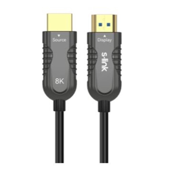 S-link SL-HM8K020 HDMI TO HDMI 20m v2.1 8K60 HZ 4K 120HZ Fiber Kablo S-link SL-HM8K020 HDMI TO HDMI 20m v2.1 8K60 HZ 4K 120HZ Fiber Kablo