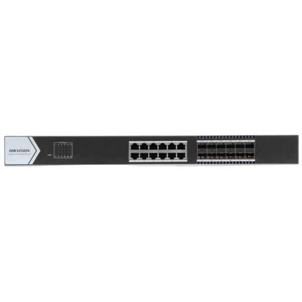 Hikvision DS-3E0524TF(B) 24 PORT(12×Gigabit RJ45 port,12×Gigabit Fiber) Switch