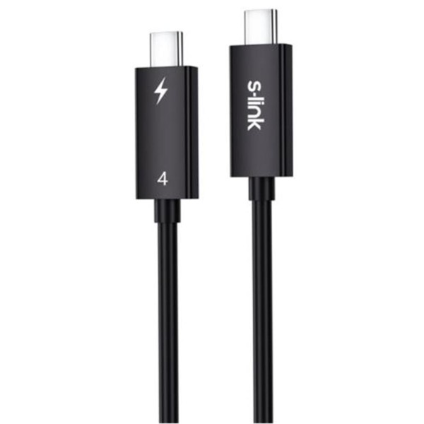 S-link SL-TC401 Thunderbolt 4.0 1m 8k 60Hz PD100W TypeC to TypeC 40Gbps Hızlı Data Kablosu