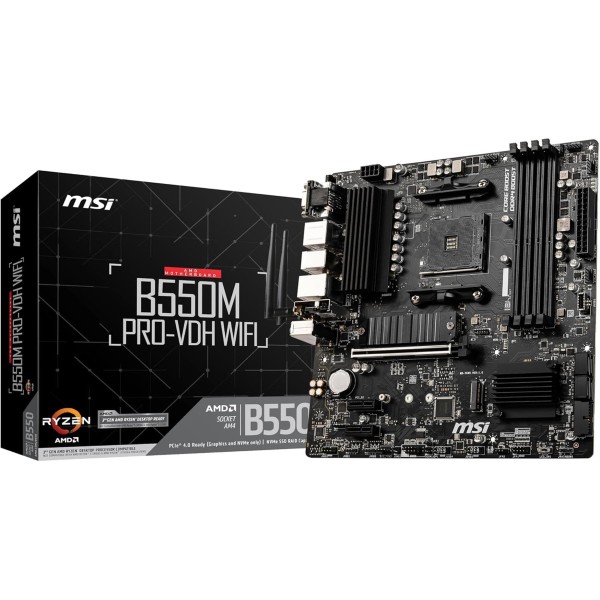 Msi B550M PRO-VDH WiFi 4400mhz(OC) M.2 AM4 mATX Anakart Msi B550M PRO-VDH WiFi 4400mhz(OC) M.2 AM4 mATX Anakart