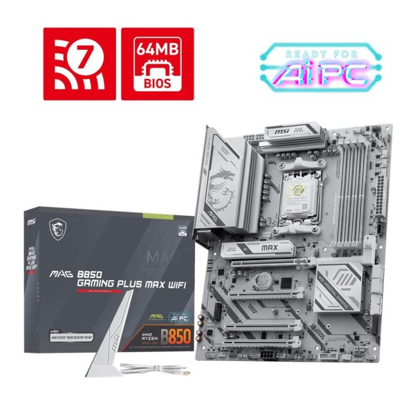 Msı MAG B850 GAMING PLUS MAX WIFI AM5 DDR5 8200MHZ(OC) DP 3x M.2 USB 5G LAN WI-FI 7 ATX Anakart Msı MAG B850 GAMING PLUS MAX WIFI AM5 DDR5 8200MHZ(OC) DP 3x M.2 USB 5G LAN WI-FI 7 ATX Anakart