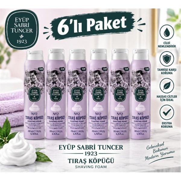Eyüp Sabri Tuncer Tıraş Köpüğü No:2 - 200 ml 6lı Paket 