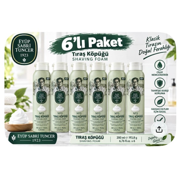 Eyüp Sabri Tuncer Tıraş Köpüğü No:3 - 200 ml 6lı Paket 