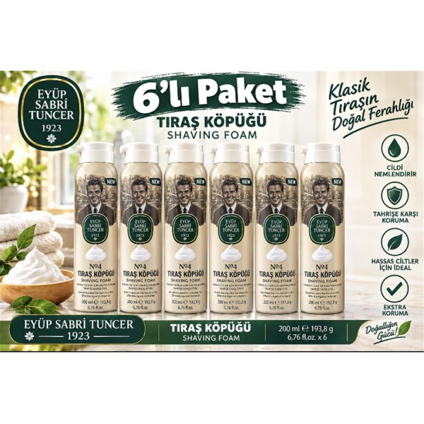 Eyüp Sabri Tuncer Tıraş Köpüğü No:4 - 200 ml 6lı Paket 