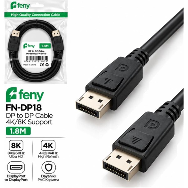 Feny FN-DP18 Display To Display 8k 60Hz - 4k 144hz 1.8mt Kablo 