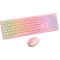 Everest KM-319BT Pembe 2.4G+BT1+BT2 Çoklu Cihaz Bağlantılı Q Set Kablosuz Klavye + Mouse