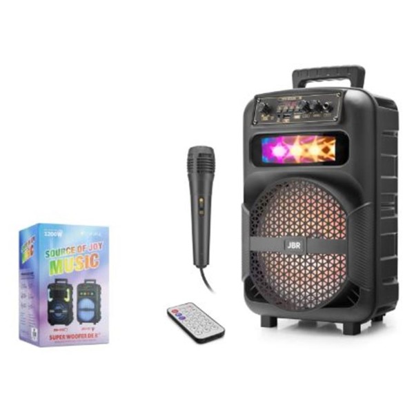 JBR JBR007 Karaoke Mikrofonlu Bluetooth Hoparlör FM Radyo 10W 8 İnç RGB Kumandalı Siyah JBR JBR007 Karaoke Mikrofonlu Bluetooth Hoparlör FM Radyo 10W 8 İnç RGB Kumandalı Siyah