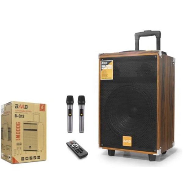 BAAB BQ12 Çift Karaoke Mikrofonlu Bluetooth Hoparlör FM Radyo 40W 12 İnç Kumandalı Ahşap BAAB BQ12 Çift Karaoke Mikrofonlu Bluetooth Hoparlör FM Radyo 40W 12 İnç Kumandalı Ahşap