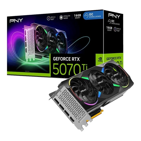 PNY GeForce RTX5070Ti VCG5070T16TFXXPB1-O GDDR7 16GB ARGB OC DisplayPort HDMI Siyah Ekran Kartı PNY GeForce RTX5070Ti VCG5070T16TFXXPB1-O GDDR7 16GB ARGB OC DisplayPort HDMI Siyah Ekran Kartı