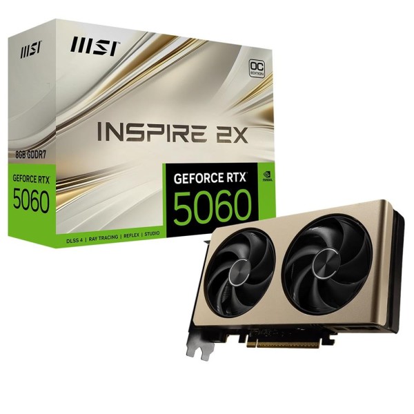 Msi GeForce RTX5060 8G INSPIRE 2X OC 8GB GDDR7 128 Bit DLSS 4 Ekran Kartı Msi GeForce RTX5060 8G INSPIRE 2X OC 8GB GDDR7 128 Bit DLSS 4 Ekran Kartı