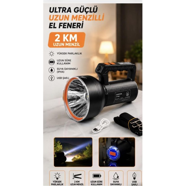 Everton Rt-698A Şarjlı Projektör 50w 5000lumen Şarjlı (15 Saat) Powerbank Özellik 2km Menzil Everton Rt-698A Şarjlı Projektör 50w 5000lumen Şarjlı (15 Saat) Powerbank Özellik 2km Menzil